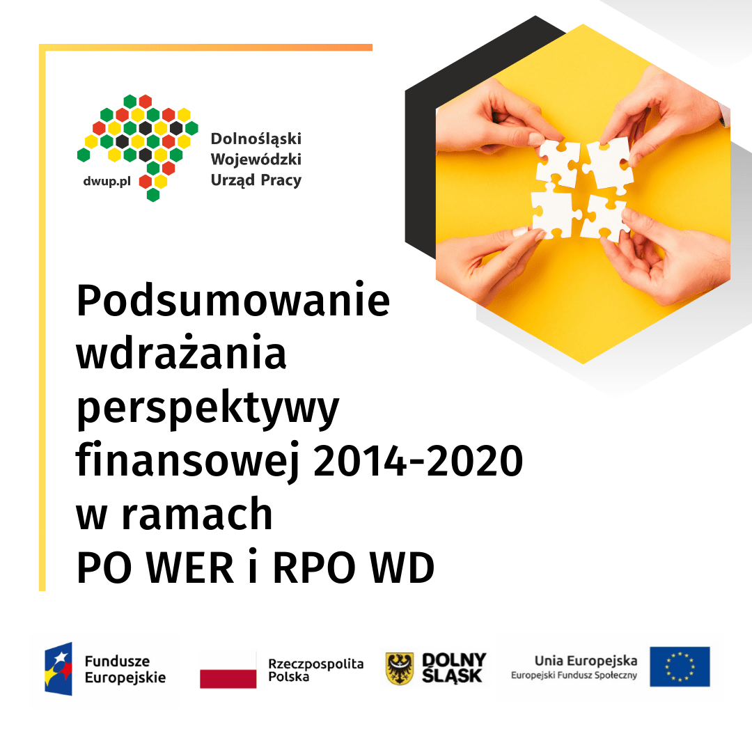 Grafika ozdobna dotycząca Podsumowania wdrażania perspektywy finansowej 2014-2020 w ramach PO WER i RPO WD