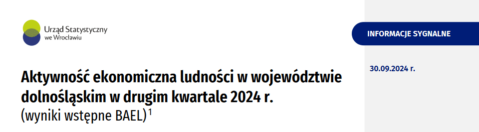 grafika ozdobna zawierająca tekst aktywność ekonomiczna ludności w województwie dolnośląskim w drugim kwartale 2024 r.